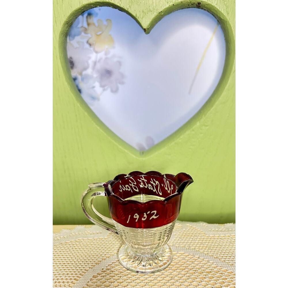 1952 Stained Glass Ill. St Fair Souvenir Creamer
